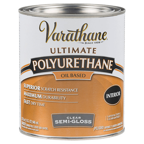 Лак для внутренних работ уретан-алкидный органорастворимый Varathane Premium Polyurethane полуглянцевый 0,946 л.
