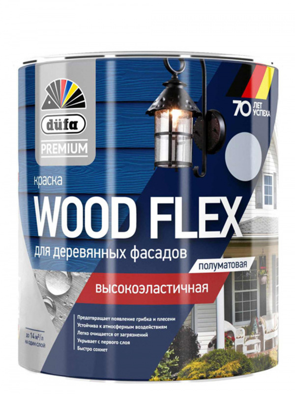 Краска фасадная Dufa Premium Wood Flex NEW база 1 полуматовая 0,9 л.