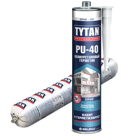 Герметик полиуретановый PU 40 Tytan Professional черный 600 мл.