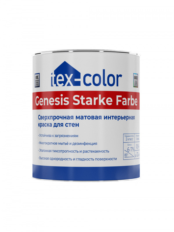 "Tex-Сolor" ВД краска Genesis Starke Farbe  база3  0,9л