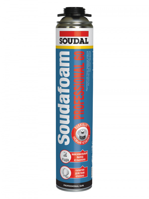 Пена профессиональная Soudal Soudafoam Professional 750 мл. выход 60 л.