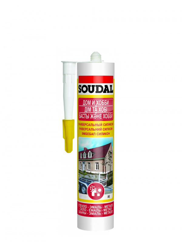Герметик силиконовый универсальный Soudal бесцветный 280 мл.