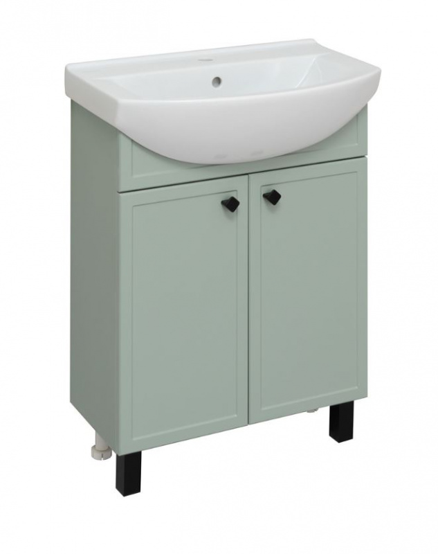 Тумба под умывальник для ванной комнаты Runo Римини 65 напольная, мята