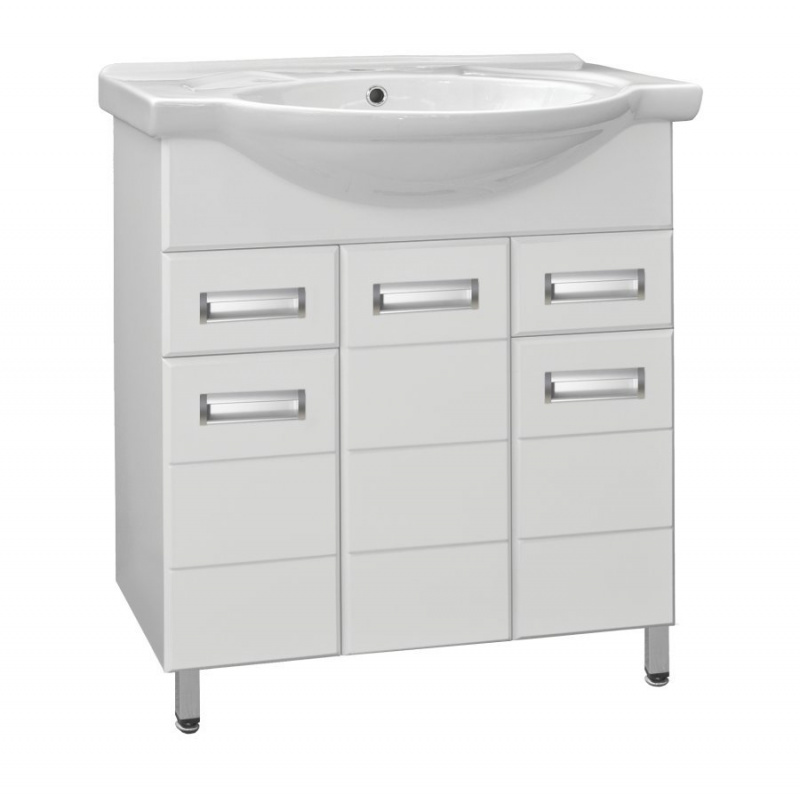 Тумба под умывальник для ванной комнаты Style Line Ирис 75 ЛС-00000017 напольная белая